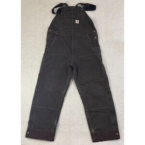 Carhartt Duck Insulated Bib Overalls Men's Large Double Knee Loose Fit OR4031-M